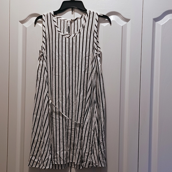 McQ Women Sleeveless Dress White/Black Stripe Size 36 IT - Picture 3 of 6
